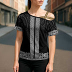 New Zealand Maori Kowhaiwhai Cross Shoulder Shirt Pango Maui and Mangopare - Aussie Hoodie