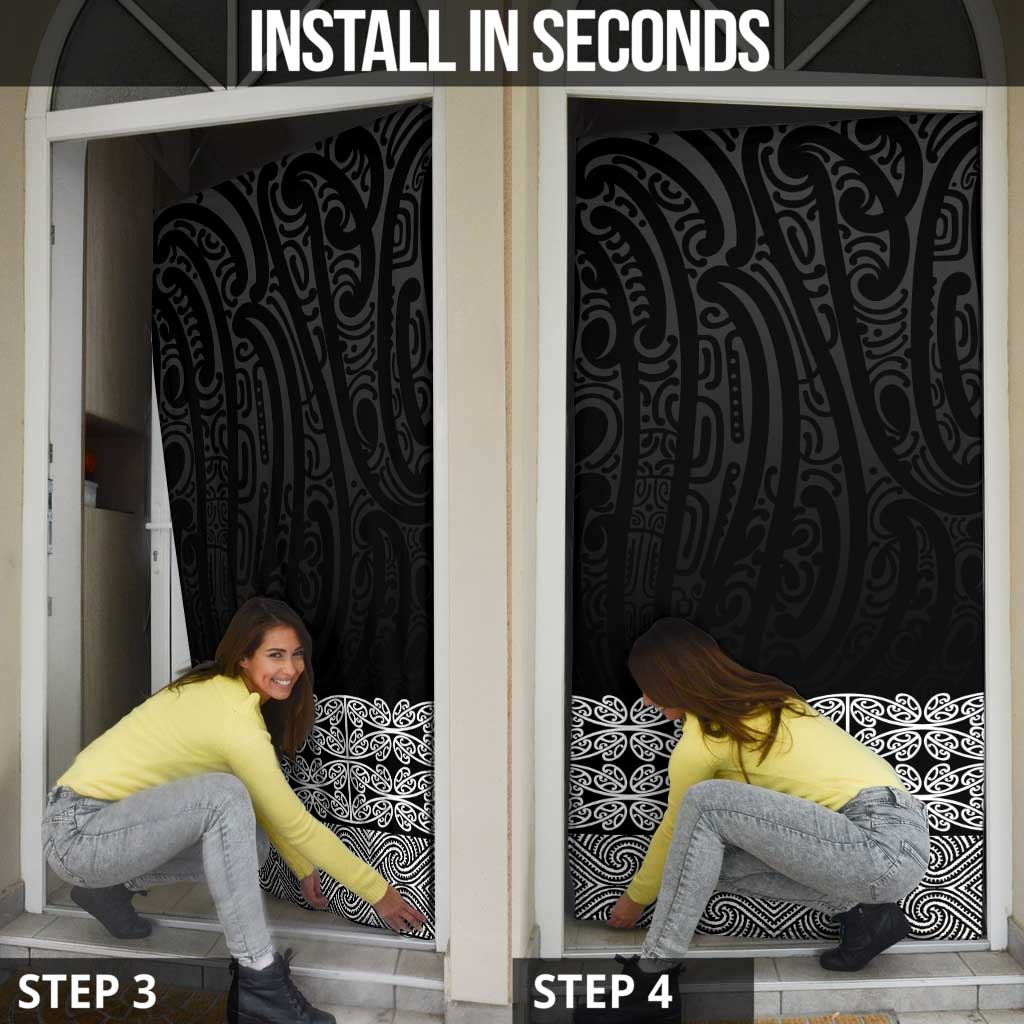 New Zealand Maori Kowhaiwhai Door Cover Pango Maui and Mangopare - Aussie Hoodie
