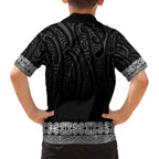 New Zealand Maori Kowhaiwhai Family Matching Long Sleeve Bodycon Dress and Hawaiian Shirt Pango Maui and Mangopare