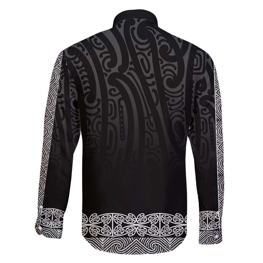 New Zealand Maori Kowhaiwhai Family Matching Long Sleeve Bodycon Dress and Hawaiian Shirt Pango Maui and Mangopare