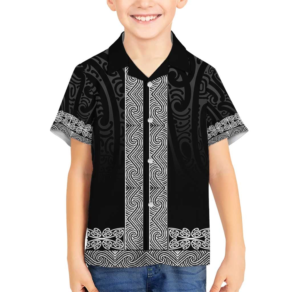New Zealand Maori Kowhaiwhai Family Matching Off Shoulder Maxi Dress and Hawaiian Shirt Pango Maui and Mangopare