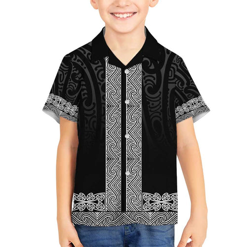New Zealand Maori Kowhaiwhai Family Matching Off Shoulder Maxi Dress and Hawaiian Shirt Pango Maui and Mangopare