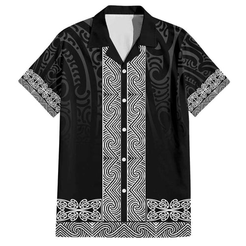 New Zealand Maori Kowhaiwhai Family Matching Short Sleeve Bodycon Dress and Hawaiian Shirt Pango Maui and Mangopare