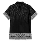 New Zealand Maori Kowhaiwhai Family Matching Short Sleeve Bodycon Dress and Hawaiian Shirt Pango Maui and Mangopare