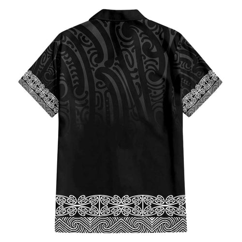 New Zealand Maori Kowhaiwhai Family Matching Short Sleeve Bodycon Dress and Hawaiian Shirt Pango Maui and Mangopare