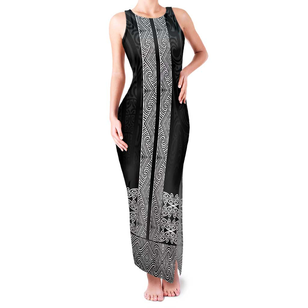 New Zealand Maori Kowhaiwhai Family Matching Tank Maxi Dress and Hawaiian Shirt Pango Maui and Mangopare
