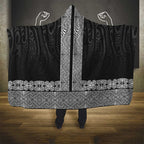 New Zealand Maori Kowhaiwhai Hooded Blanket Pango Maui and Mangopare