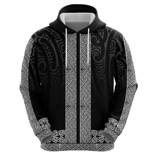 New Zealand Maori Kowhaiwhai Hoodie Pango Maui and Mangopare