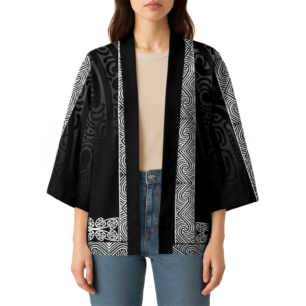 New Zealand Maori Kowhaiwhai Kimono Pango Maui and Mangopare - Aussie Hoodie