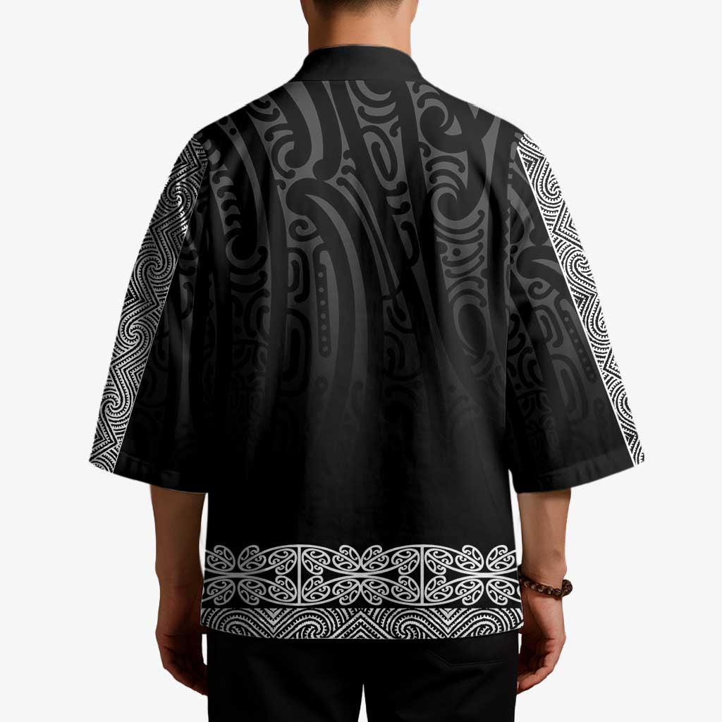New Zealand Maori Kowhaiwhai Kimono Pango Maui and Mangopare - Aussie Hoodie