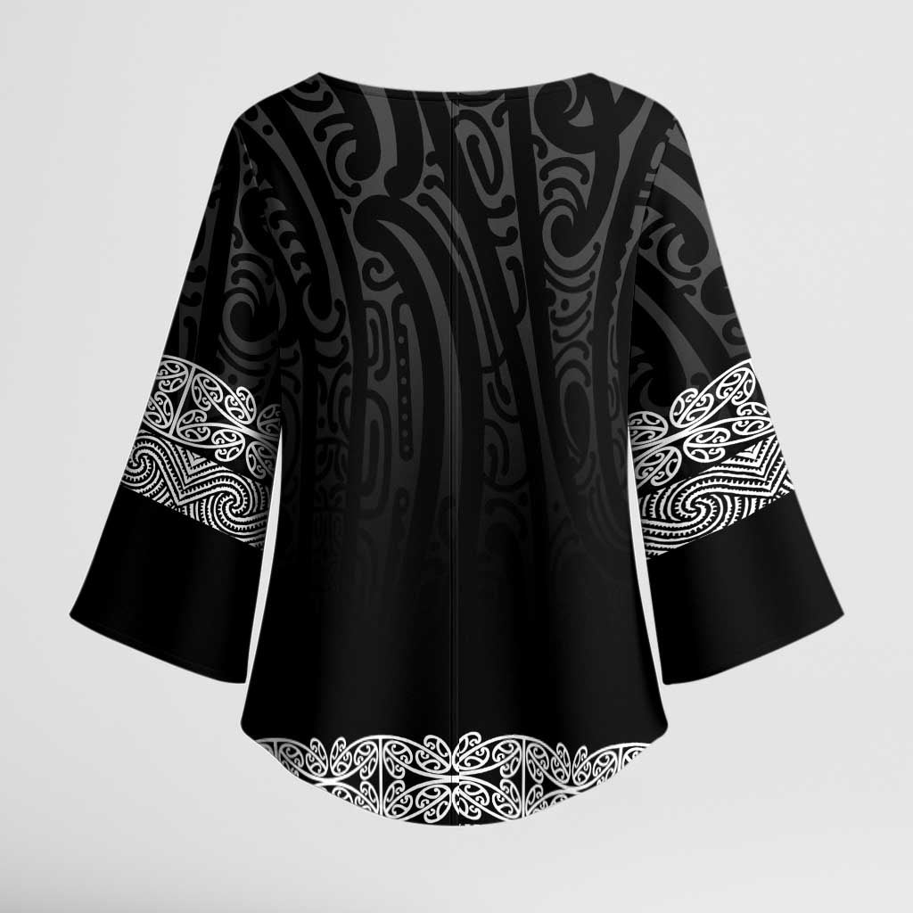 New Zealand Maori Kowhaiwhai Kimono Sleeve Blouse Pango Maui and Mangopare - Aussie Hoodie
