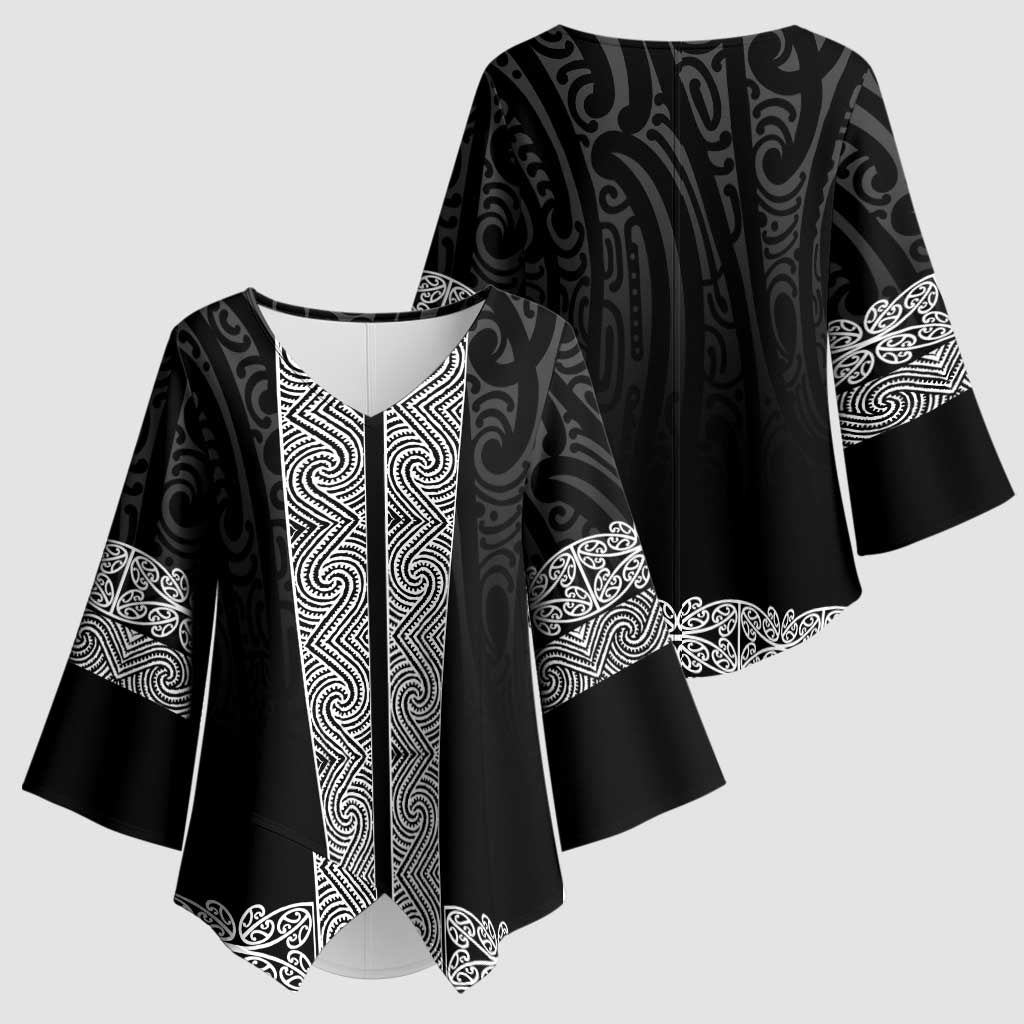 New Zealand Maori Kowhaiwhai Kimono Sleeve Blouse Pango Maui and Mangopare - Aussie Hoodie