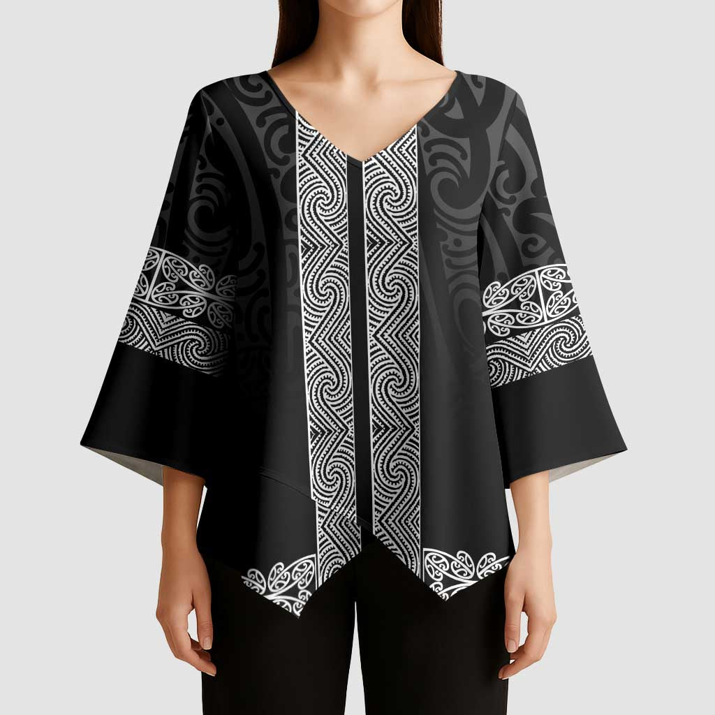 New Zealand Maori Kowhaiwhai Kimono Sleeve Blouse Pango Maui and Mangopare - Aussie Hoodie