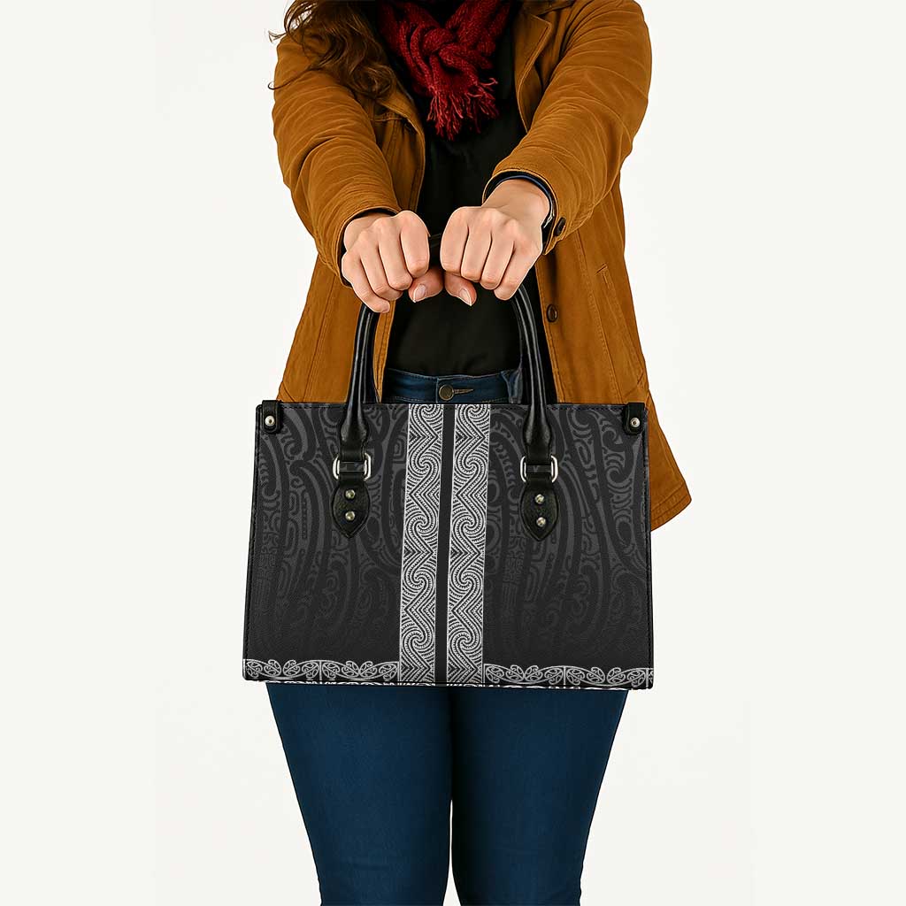 New Zealand Maori Kowhaiwhai Leather Bag Pango Maui and Mangopare - Aussie Hoodie