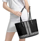 New Zealand Maori Kowhaiwhai Leather Tote Bag Pango Maui and Mangopare