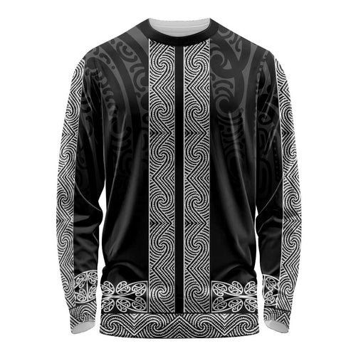 New Zealand Maori Kowhaiwhai Long Sleeve Shirt Pango Maui and Mangopare