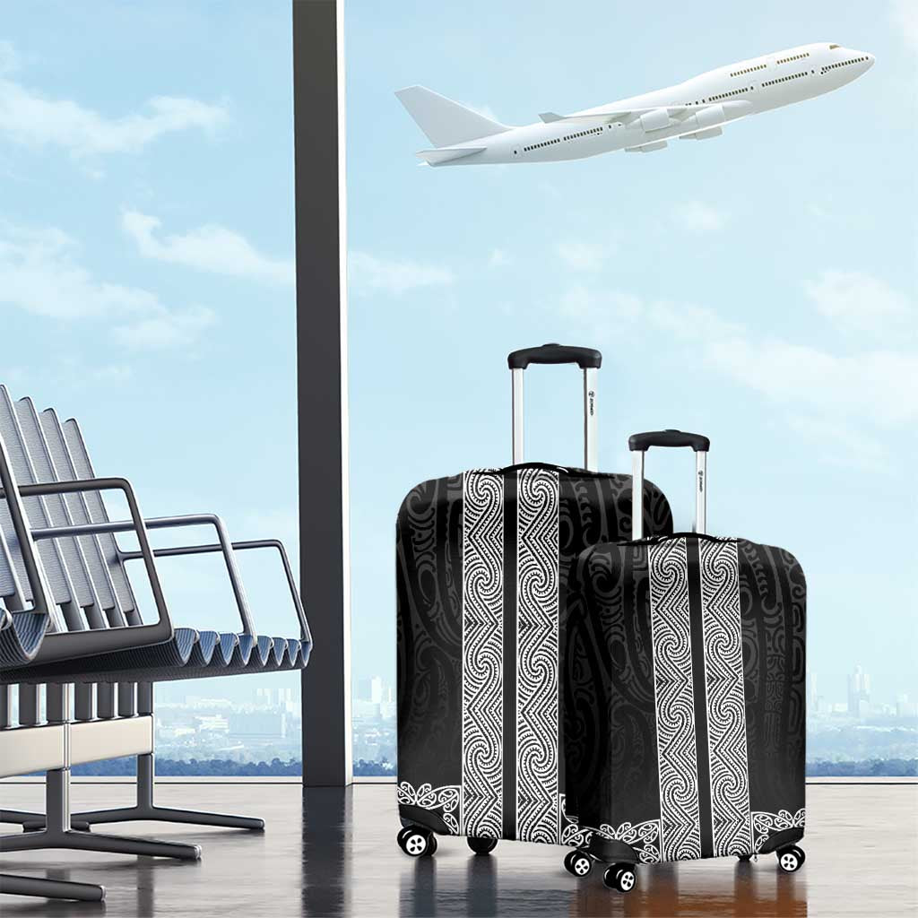 New Zealand Maori Kowhaiwhai Luggage Cover Pango Maui and Mangopare