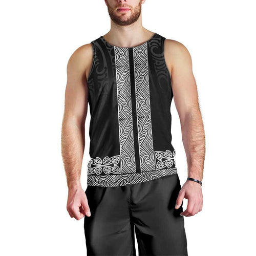 New Zealand Maori Kowhaiwhai Men Tank Top Pango Maui and Mangopare