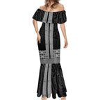 New Zealand Maori Kowhaiwhai Mermaid Dress Pango Maui and Mangopare