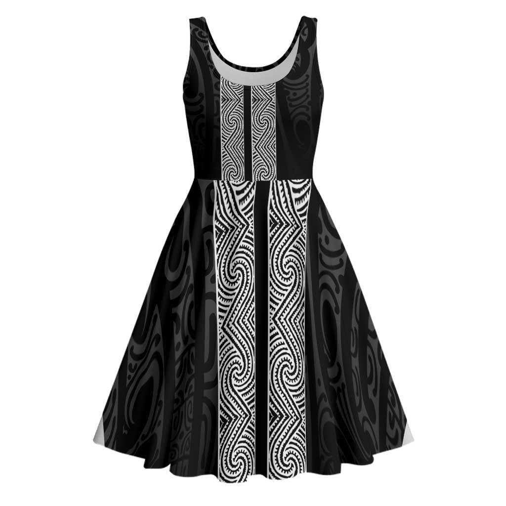 New Zealand Maori Kowhaiwhai Midi Dress Pango Maui and Mangopare - Aussie Hoodie