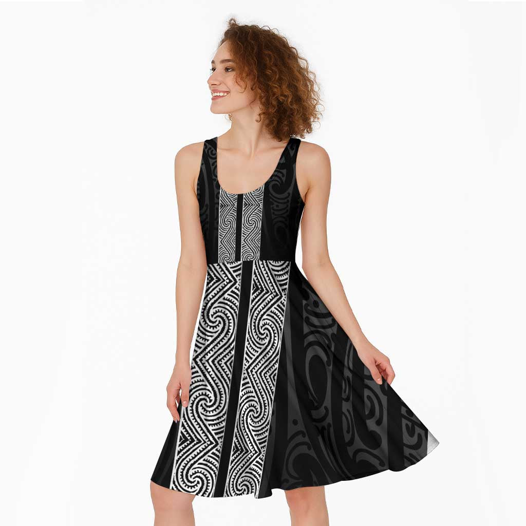 New Zealand Maori Kowhaiwhai Midi Dress Pango Maui and Mangopare - Aussie Hoodie