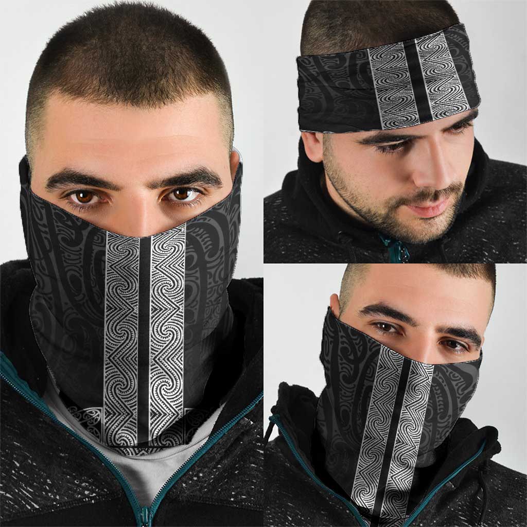 New Zealand Maori Kowhaiwhai Neck Gaiter Pango Maui and Mangopare - Aussie Hoodie