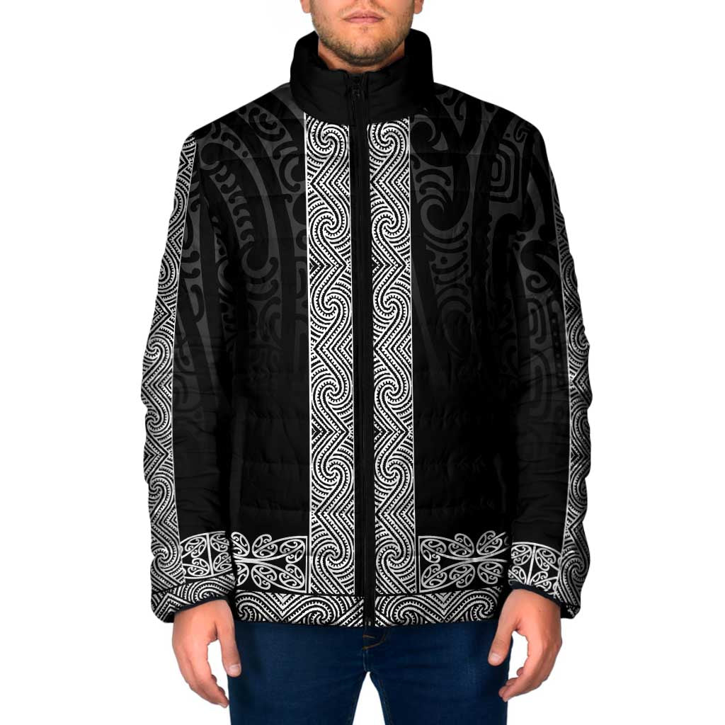 New Zealand Maori Kowhaiwhai Padded Jacket Pango Maui and Mangopare - Aussie Hoodie