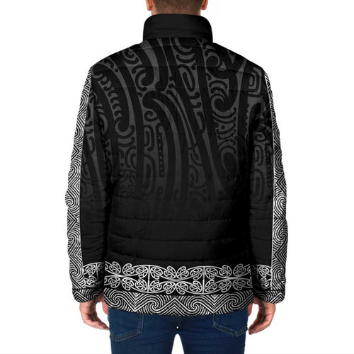 New Zealand Maori Kowhaiwhai Padded Jacket Pango Maui and Mangopare - Aussie Hoodie