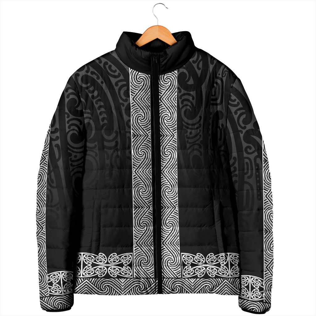 New Zealand Maori Kowhaiwhai Padded Jacket Pango Maui and Mangopare - Aussie Hoodie