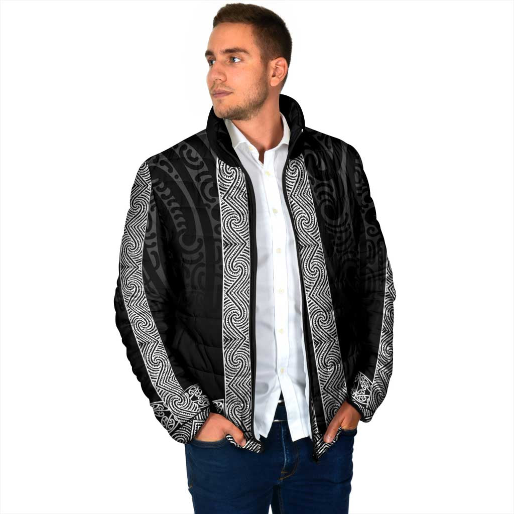 New Zealand Maori Kowhaiwhai Padded Jacket Pango Maui and Mangopare - Aussie Hoodie