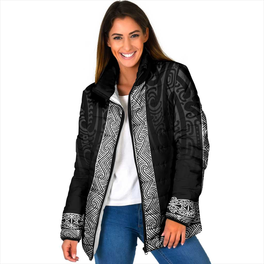 New Zealand Maori Kowhaiwhai Padded Jacket Pango Maui and Mangopare - Aussie Hoodie