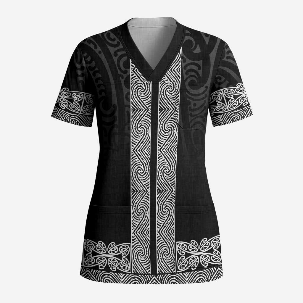 New Zealand Maori Kowhaiwhai Scrub Top Pango Maui and Mangopare - Aussie Hoodie