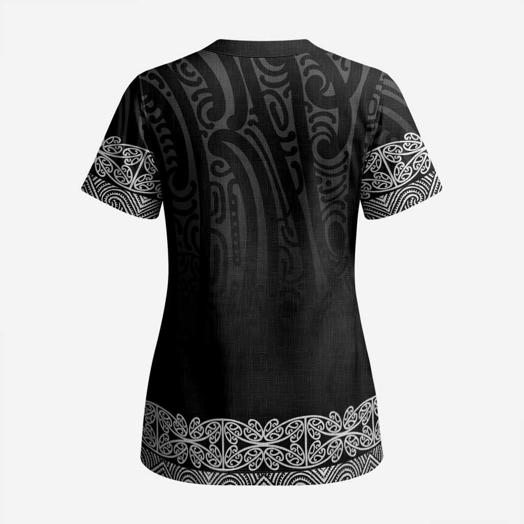 New Zealand Maori Kowhaiwhai Scrub Top Pango Maui and Mangopare - Aussie Hoodie