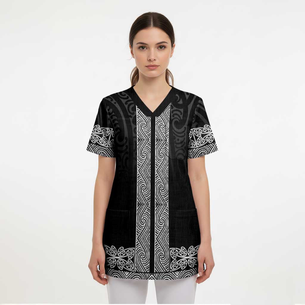 New Zealand Maori Kowhaiwhai Scrub Top Pango Maui and Mangopare - Aussie Hoodie