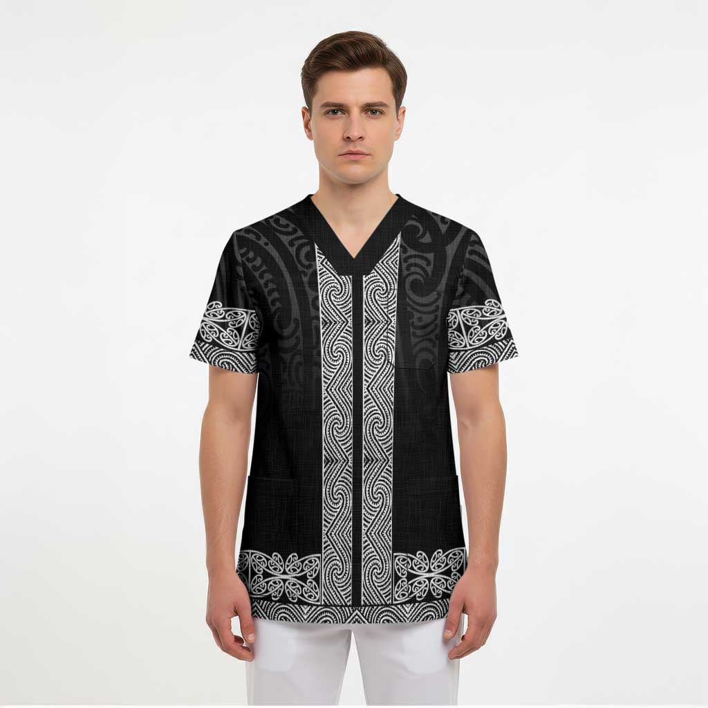 New Zealand Maori Kowhaiwhai Scrub Top Pango Maui and Mangopare - Aussie Hoodie