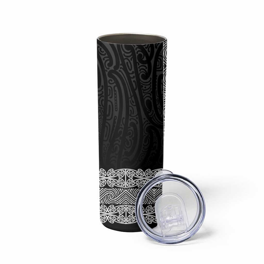 New Zealand Maori Kowhaiwhai Skinny Tumbler Pango Maui and Mangopare