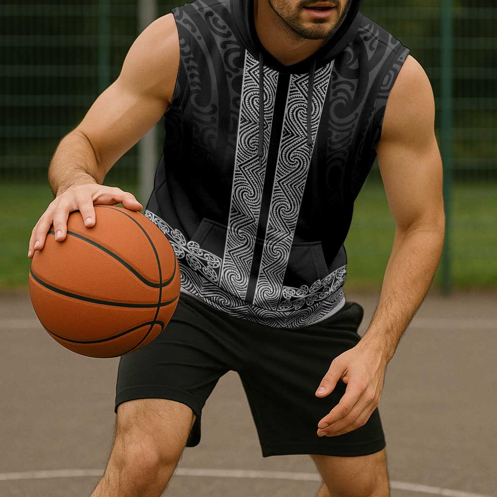 New Zealand Maori Kowhaiwhai Sleeveless Hoodie Pango Maui and Mangopare - Aussie Hoodie