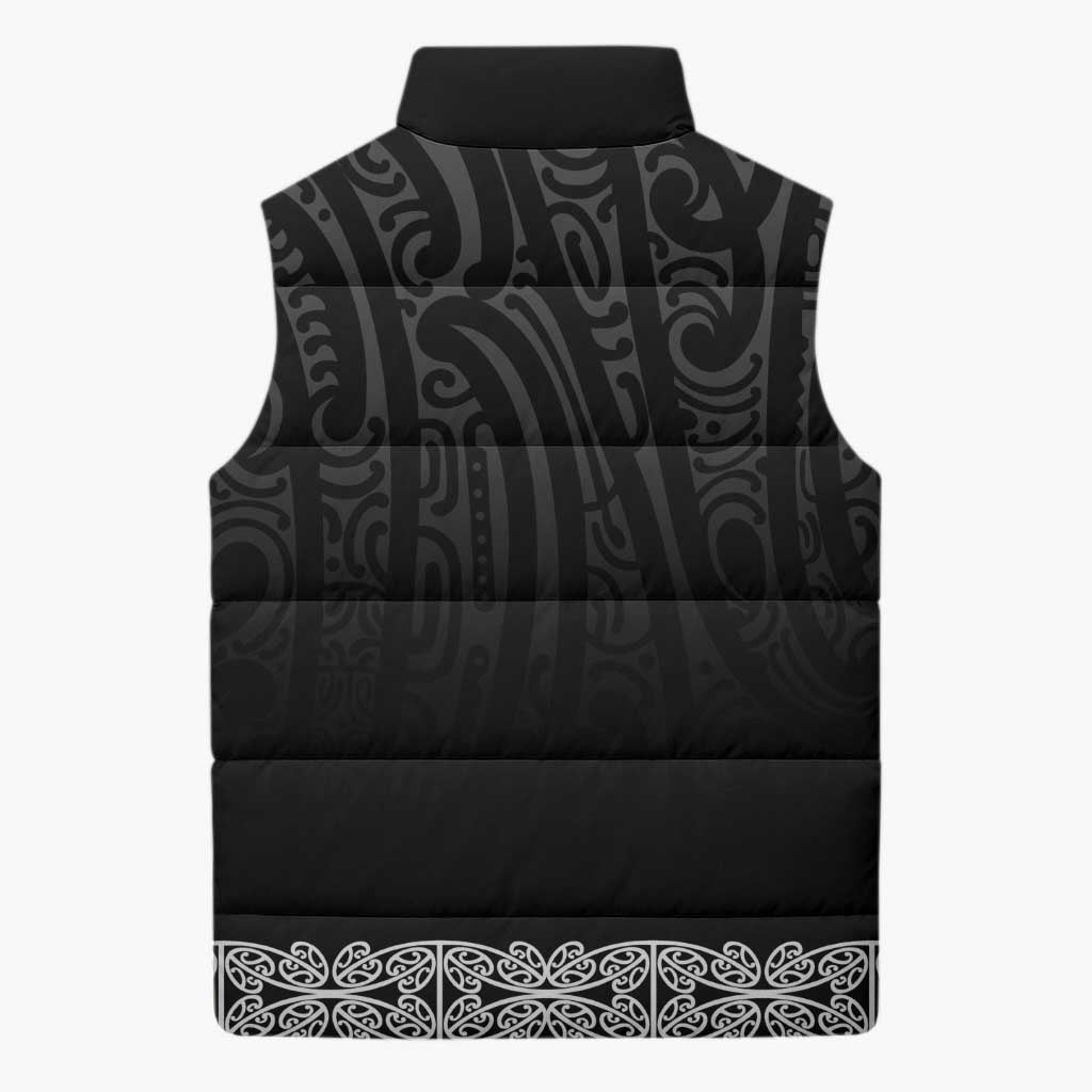 New Zealand Maori Kowhaiwhai Sleeveless Puffer Jacket Pango Maui and Mangopare - Aussie Hoodie