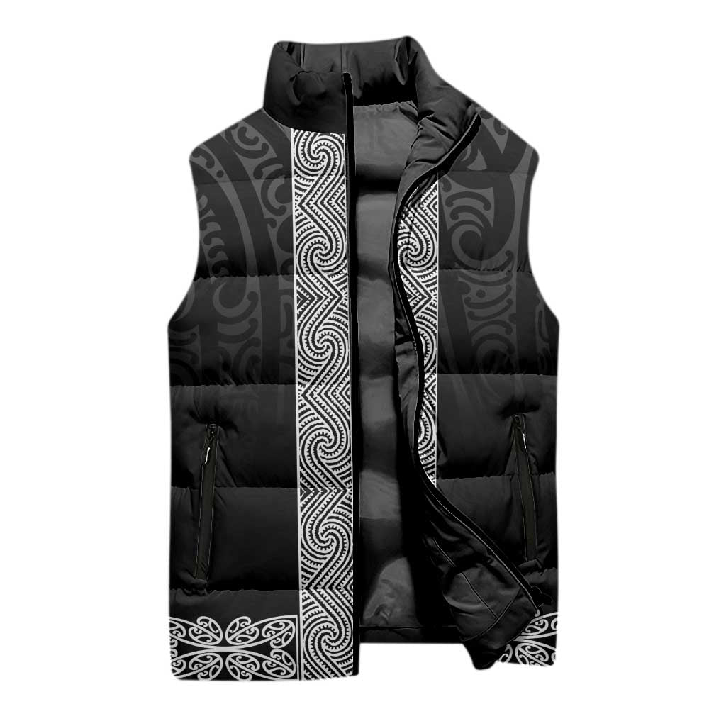 New Zealand Maori Kowhaiwhai Sleeveless Puffer Jacket Pango Maui and Mangopare - Aussie Hoodie