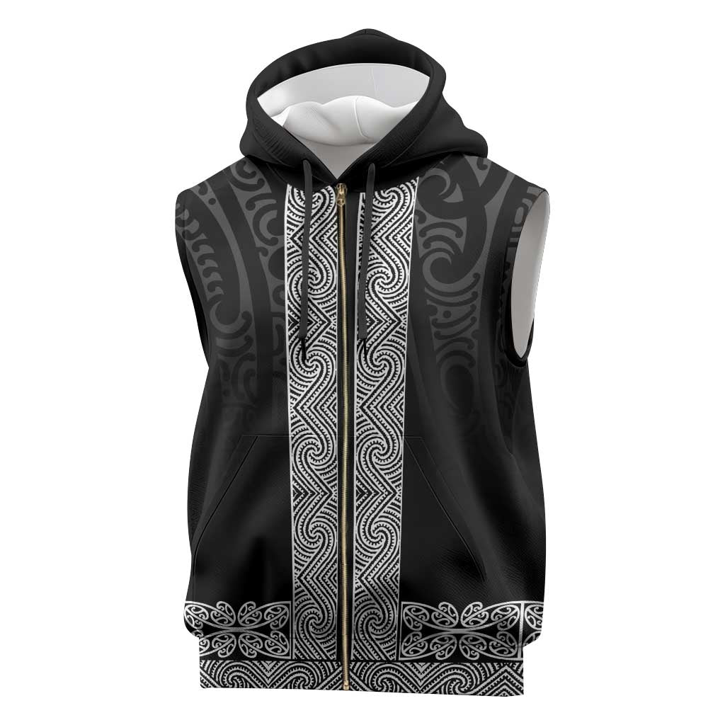 New Zealand Maori Kowhaiwhai Sleeveless Zip Hoodie Pango Maui and Mangopare - Aussie Hoodie