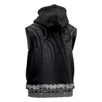 New Zealand Maori Kowhaiwhai Sleeveless Zip Hoodie Pango Maui and Mangopare LT9