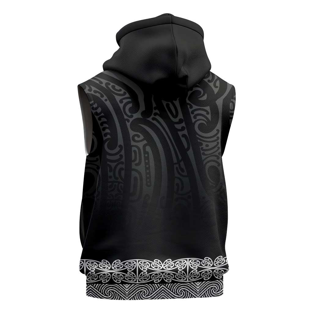 New Zealand Maori Kowhaiwhai Sleeveless Zip Hoodie Pango Maui and Mangopare LT9