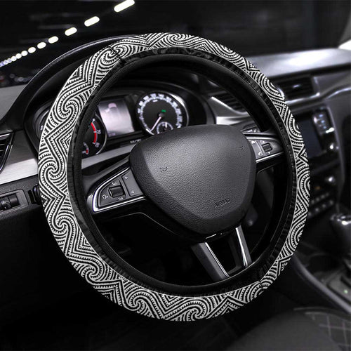 New Zealand Maori Kowhaiwhai Steering Wheel Cover Pango Maui and Mangopare