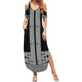 New Zealand Maori Kowhaiwhai Summer Maxi Dress Pango Maui and Mangopare