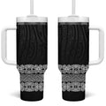 New Zealand Maori Kowhaiwhai Tumbler With Handle Pango Maui and Mangopare