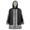 New Zealand Maori Kowhaiwhai Wearable Blanket Hoodie Pango Maui and Mangopare