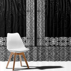 New Zealand Maori Kowhaiwhai Window Curtain Pango Maui and Mangopare