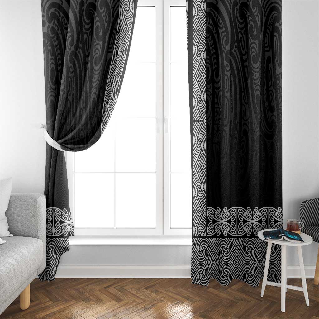 New Zealand Maori Kowhaiwhai Window Curtain Pango Maui and Mangopare