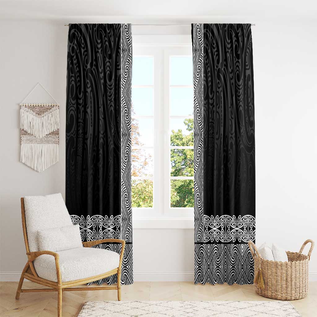 New Zealand Maori Kowhaiwhai Window Curtain Pango Maui and Mangopare