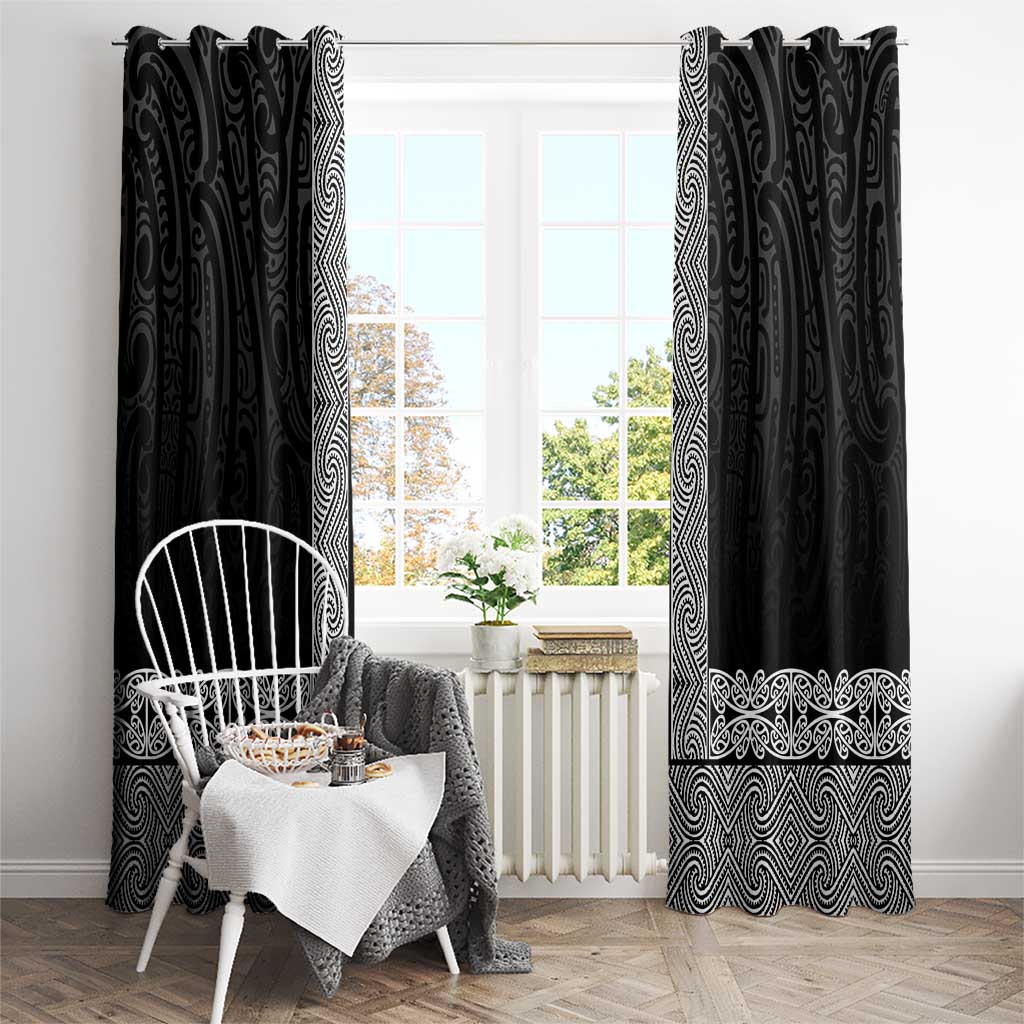 New Zealand Maori Kowhaiwhai Window Curtain Pango Maui and Mangopare